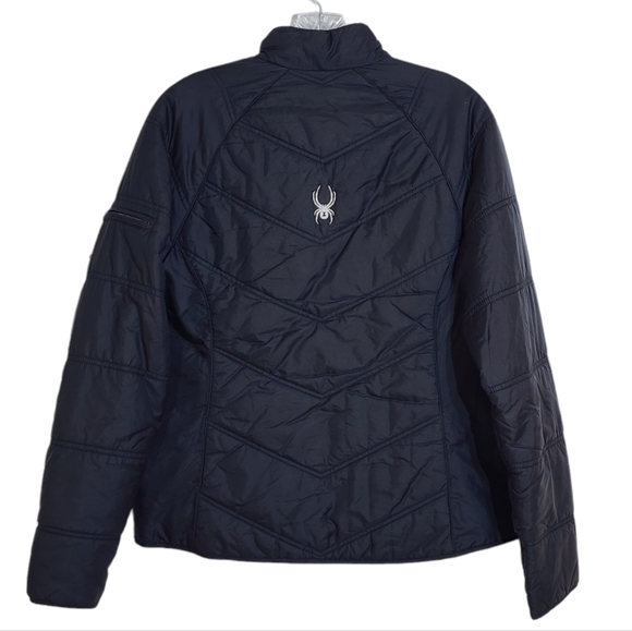 Spyder Xscape Quilted Winter Coat Full Zip Jacket in Black Womens Size 10 - Picture 5 of 5